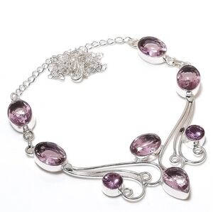 Sterling Silver and Pink Kunzite Necklace